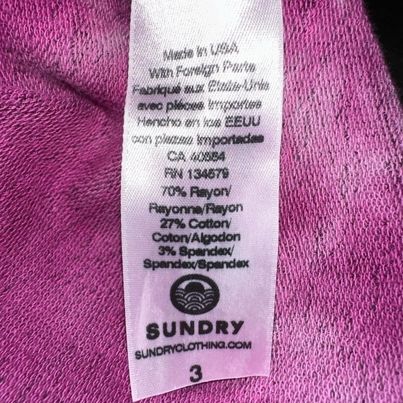 2 for $26 Sundry for Evereve Weekender Drawstring Waist Dress Purple Tie Dye LG - Picture 9 of 9